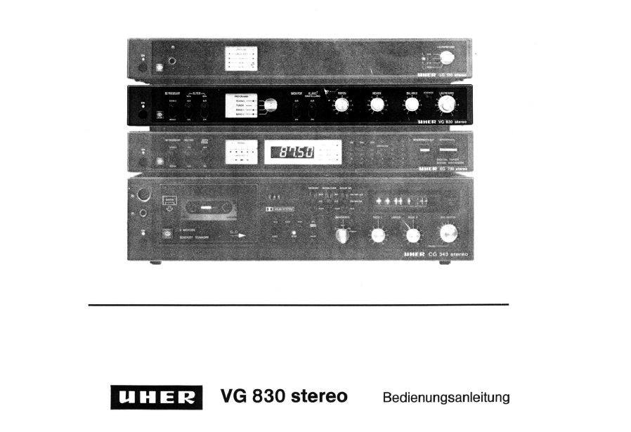 UHER VG830 STEREO BEDIENUNGSANLEITUNG 9 SEITE DEUT