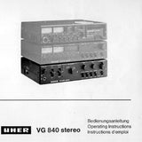 UHER VG840 STEREO PREAMPLIFIER OPERATING INSTRUCTIONS 30 PAGES ENG DEUT FRANC