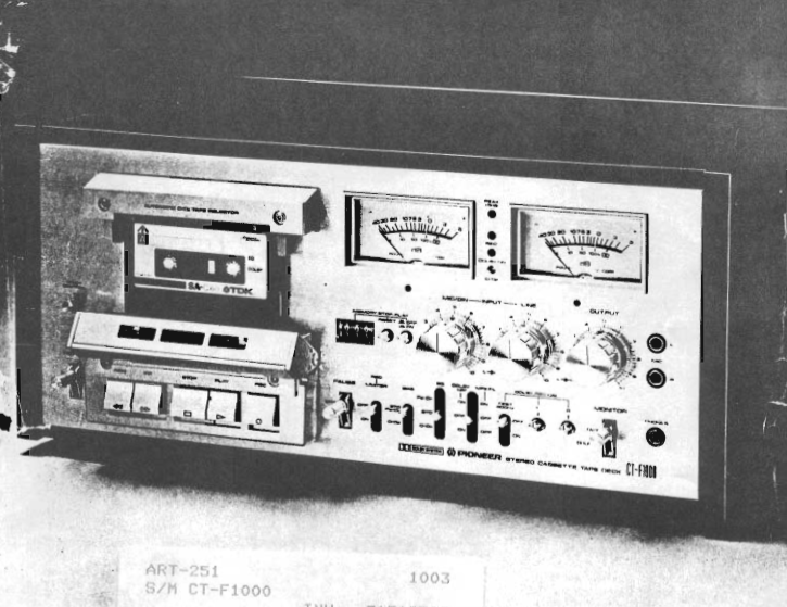 PIONEER CT-F1000 STEREO CASSETTE TAPE DECK SERVICE MANUAL INC BLK DIAG PCBS SCHEM DIAGS AND PARTS LIST 71 PAGES ENG