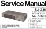 TECHNICS SU-Z35 SU-Z35[K] STEREO INTEGRATED AMPLIFIER SERVICE MANUAL INC BLK DIAG PCBS SCHEM DIAG AND PARTS LIST 12 PAGES ENG