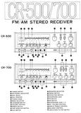 YAMAHA CR-500 CR-700 FM AM STEREO RECIEVER SERVICE MANUAL INC SCHEM DIAGS 8 PAGES ENG