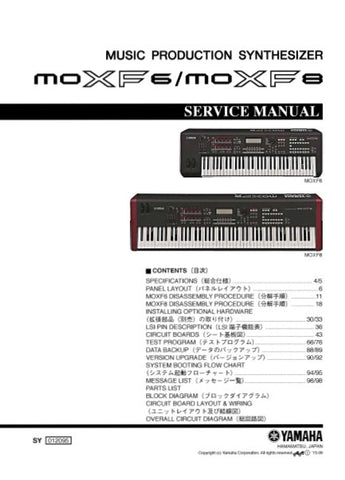 YAMAHA MOXF6 MOXF8 MUSIC PRODUCTION SYNTHESIZER SERVICE MANUAL INC BLK DIAG PCBS SCHEM DIAGS AND PARTS LIST 172 PAGES ENG