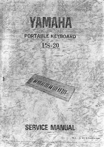 YAMAHA PS-20 PORTABLE KEYBOARD SERVICE MANUAL INC PCBS SCHEM DIAG AND PARTS LIST 24 PAGES ENG