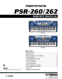 YAMAHA PSR-260 PSR-262 PORTATONE KEYBOARD SERVICE MANUAL INC BLK DIAG PCBS SCHEM DIAG AND PARTS LIST 27 PAGES ENG