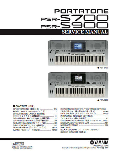 YAMAHA PSR-S700 PSR-S900 PORTASOUND KEYBOARD SERVICE MANUAL INC BLK DIAG PCBS SCHEM DIAGS AND PARTS LIST 185 PAGES ENG