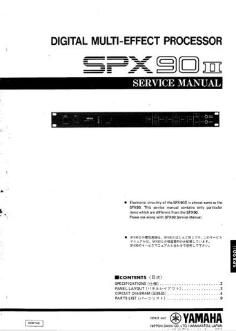 YAMAHA SPX90II DIGITAL MULTI-EFFECTS PROCESSOR SERVICE MANUAL INC PCBS SCHEM DIAG AND PARTS LIST 19 PAGES ENG