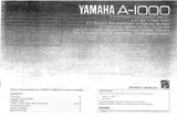 YAMAHA A-1000 STEREO INTEGRATED AMPLIFIER OWNER'S MANUAL INC CONN DIAGS TRSHOOT GUIDE AND BLK DIAG 12 PAGES ENG