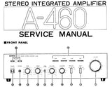 YAMAHA A-460 STEREO INTEGRATED AMPLIFIER SERVICE MANUAL INC BLK DIAG WIRING DIAG SCHEM DIAG AND PARTS LIST 15 PAGES ENG
