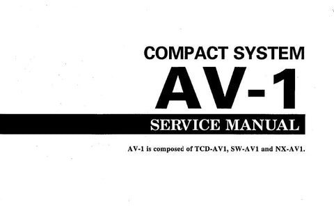 YAMAHA AV-1 COMPACT SYSTEM SERVICE MANUAL INC SCHEM DIAGS AND PARTS LIST 35 PAGES ENG