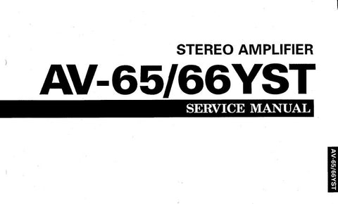 YAMAHA AV-65 AV-66YST STEREO AMPLIFIER SERVICE MANUAL INC BLK DIAG SCHEM DIAGS WIRING DIAG PCB'S AND PARTS LIST 27 PAGES ENG