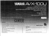 YAMAHA AVX-100U STEREO AMPLIFIER OWNER'S MANUAL INC CONN DIAGS AND TRSHOOT GUIDE 45 PAGES ENG