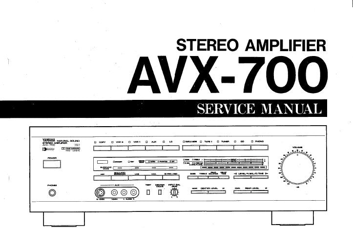 YAMAHA AVX-700 STEREO AMPLIFIER SERVICE MANUAL INC BLK DIAG WIRING DIAG PCB'S SCHEM DIAGS AND PARTS LIST 34 PAGES ENG