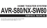 YAMAHA AVX-S80 AVR-S80 NX-SW80 HOME THEATER SYSTEM SERVICE MANUAL INC BLK DIAGS PCB'S SCHEM DIAGS AND PARTS LIST 86 PAGES ENG