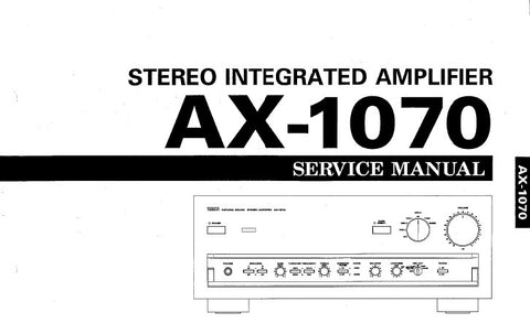 YAMAHA AX-1070 STEREO INTEGRATED AMPLIFIER SERVICE MANUAL INC BLK DIAG PCB'S SCHEM DIAGS AND PARTS LIST 24 PAGES ENG