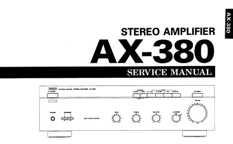 YAMAHA AX-380 STEREO AMPLIFIER SERVICE MANUAL INC BLK DIAG PCB'S SCHEM DIAGS AND PARTS LIST 21 PAGES ENG