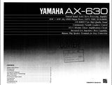 YAMAHA AX-630 ACTIVE SERVO PROCESSING AMPLIFIER OWNER'S MANUAL INC CONN DIAGS AND TRSHOOT GUIDE 12 PAGES ENG