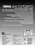 YAMAHA AX-870 AX-1070 STEREO INTEGRATED AMPLIFIER OWNER'S MANUAL INC CONN DIAG AND TRSHOOT GUIDE 16 PAGES ENG
