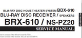 YAMAHA BDX-610 BLU-RAY DISC RECEIVER SPEAKERS HOME THEATER SYSTEM SERVICE MANUAL INC CONN DIAG BLK DIAG PCBS SCHEM DIAGS AND PARTS LIST 57 PAGES ENG