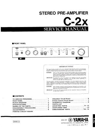 YAMAHA C-2X STEREO PRE-AMPLIFIER SERVICE MANUAL INC BLK DIAG PCBS SCHEM DIAG AND PARTS LIST 17 PAGES ENG