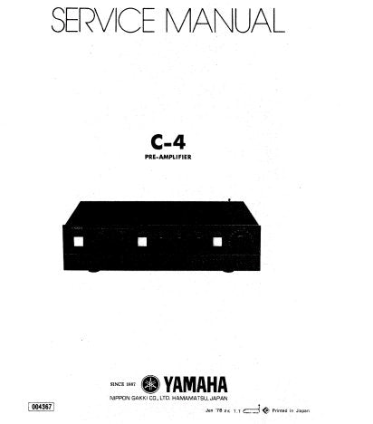YAMAHA C-4 STEREO PRE-AMPLIFIER SERVICE MANUAL INC BLK DIAG LEVEL DIAG PCBS AND PARTS LIST 27 PAGES ENG