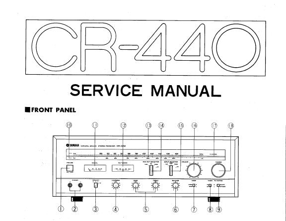 YAMAHA CR-440 AM FM STEREO RECEIVER SERVICE MANUAL INC BLK DIAG PCBS AND PARTS LIST 20 PAGES ENG