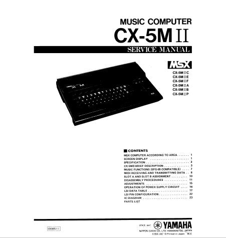 YAMAHA CX-5MII MUSIC COMPUTER SERVICE MANUAL INC CIRC DIAGS AND CIRC BOARDS 41 PAGES ENG