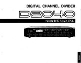 YAMAHA D2040 DIGITAL CHANNEL DIVIDER SERVICE MANUAL INC BLK DIAG PCBS CIRC DIAGS AND PARTS LIST 49 PAGES ENG