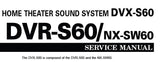 YAMAHA DVR-S60 DVX-S60 NX-SW60 HOME THEATER SOUND SYSTEM SERVICE MANUAL INC BLK DIAG WIRING CONN DIAG PCBS SCHEM DIAGS AND PARTS LIST 108 PAGES ENG