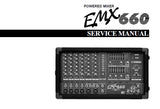 YAMAHA EMX660 POWERED MIXER SERVICE MANUAL INC BLK AND LEVEL DIAGS TRSHOOT GUIDE CIRC BOARD AQND WIRING DIAGS OVERALL CIRC DIAGS AND PARTS LIST 52 PAGES ENG