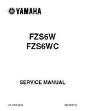 YAMAHA FZS6W FZS6WC FAZER MOTORCYCLE SERVICE MANUAL INC CHECKS AND ADJUSTMENTS CHASSIS ENGINE COOLING SYSTEM FUEL SYSTEM ELECTRICAL SYSTEMS TRSHOOT GUIDE AND WIRING DIAG 394 PAGES ENG
