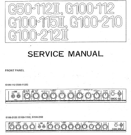 YAMAHA G50-112II G100-112 G100-115II G100-210 G100-212II SERVICE MANUAL INC SCHEM DIAGS PCBS AND PARTS LIST 19 PAGES ENG