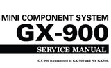 YAMAHA GX-900 NX-GX500 MINI COMPONENT SYSTEM SERVICE MANUAL INC BLK DIAG PCBS SCHEM DIAGS AND PARTS LIST 103 PAGES ENG