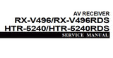 YAMAHA HTR-5240 HTR-5240RDS RX-V496 RX-V496RDS AV RECEIVER SERVICE MANUAL INC BLK DIAG PCBS SCHEM DIAGS AND PARTS LIST 74 PAGES ENG