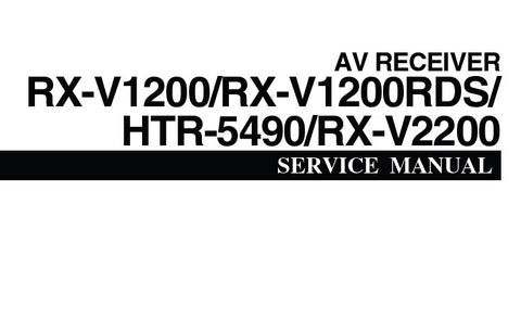 YAMAHA HTR-5490 RX-V2200 RX-V1200RDS RX-V1200 AV RECEIVER SERVICE MANUAL INC BLK DIAG PCBS SCHEM DIAGS AND PARTS LIST 106 PAGES ENG