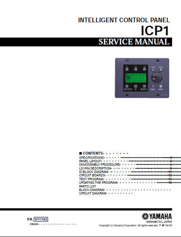 YAMAHA ICP1 INTELLIGENT CONTROL PANEL SERVICE MANUAL INC BLK DIAG PCBS SCHEM DIAGS AND PARTS LIST 31 PAGES ENG