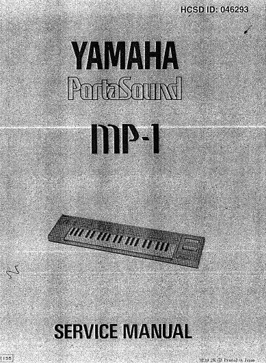 YAMAHA MP-1 PORTASOUND SERVICE MANUAL INC PCBS SCHEM DIAGS AND PARTS LIST 30 PAGES ENG