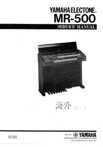 YAMAHA MR-500 ELECTONE SERVICE MANUAL INC BLK DIAG PCBS SCHEM DIAGS AND PARTS LIST 51 PAGES ENG