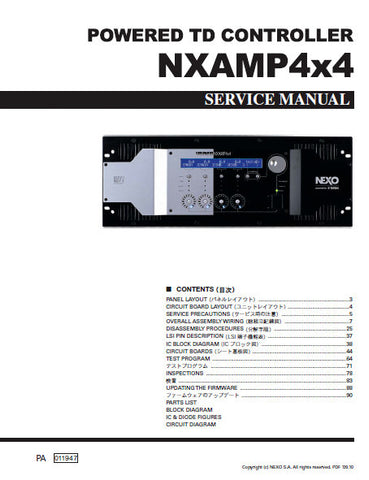 YAMAHA NXAMP4X4 POWERED TD CONTROLLER SERVICE MANUAL INC BLK DIAGS PCBS SCHEM DIAGS AND PARTS LIST 153 PAGES ENG