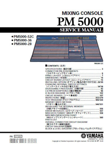 YAMAHA PM5000 MIXING CONSOLE SERVICE MANUAL INC BLK DIAG PCBS SCHEM DIAGS AND PARTS LIST 693 PAGES ENG JAP
