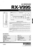 YAMAHA RX-V995 AV RECEIVER SERVICE MANUAL INC BLK DIAGS PCBS SCHEM DIAGS AND PARTS LIST 90 PAGES ENG