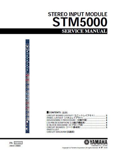 YAMAHA STM5000 STEREO INPUT MODULE SERVICE MANUAL INC SCHEM DIAGS AND PARTS LIST 39 PAGES ENG JAP